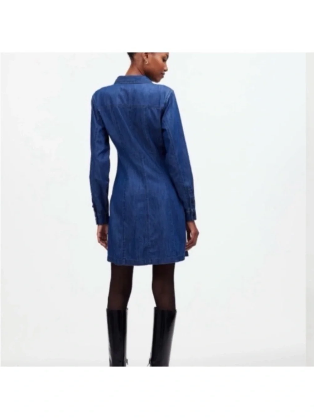 Madewell Button-Front Denim Shirt Dress size Small - Picture 5 of 6